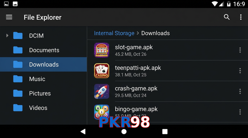 Main screen of PKR98 gameapk page for PK players