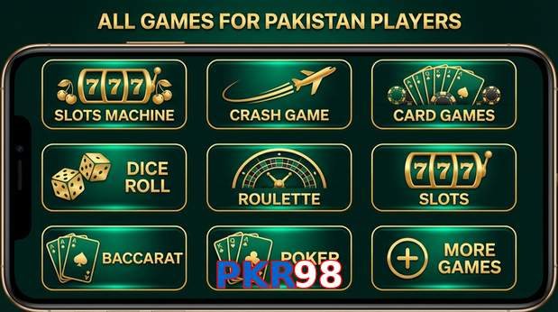 Main screen of PKR98 games page for PK players
